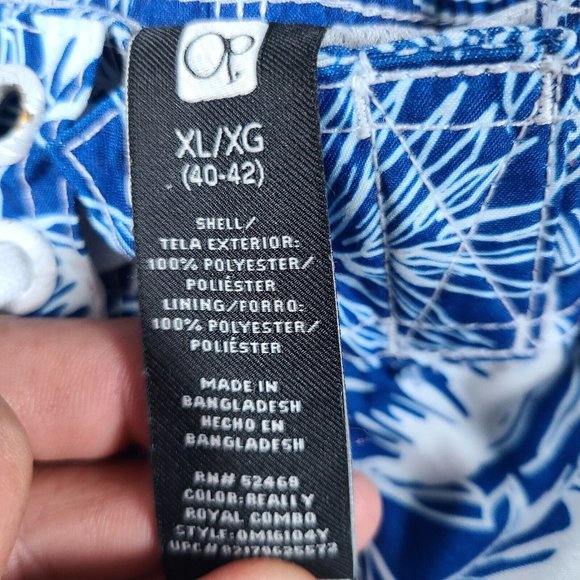 OP Shorts Mens 40/42 Blue Hibiscus Hawaiian Board Surf Swim Trunks Ocean Pacific - Picture 5 of 9